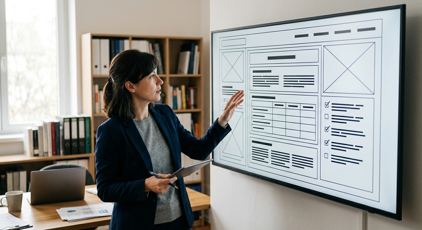 Consultante examinant la structure d’un article dans l’éditeur WordPress
